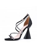 Faux leather heeled sandal