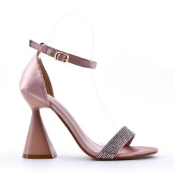 Mix-materials heeled sandal 