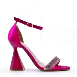 Mix-materials heeled sandal 
