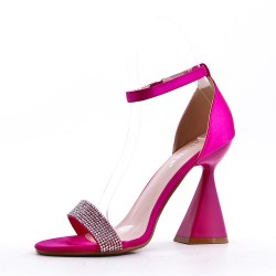 Mix-materials heeled sandal 