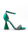 Mix-materials heeled sandal 