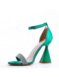 Mix-materials heeled sandal 