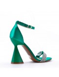 Mix-materials heeled sandal 