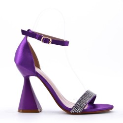 Mix-materials heeled sandal 