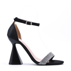Mix-materials heeled sandal 