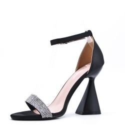 Mix-materials heeled sandal 
