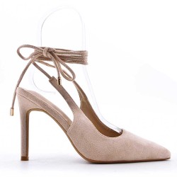 Faux suede heeled sandal