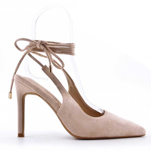 Faux suede heeled sandal