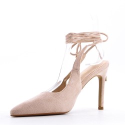 Faux suede heeled sandal