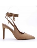 Faux suede heeled sandal