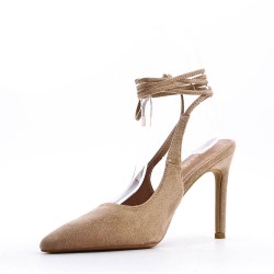 Faux suede heeled sandal