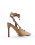 Faux suede heeled sandal