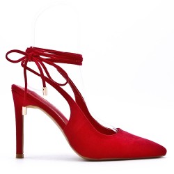 Faux suede heeled sandal