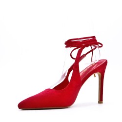 Faux suede heeled sandal