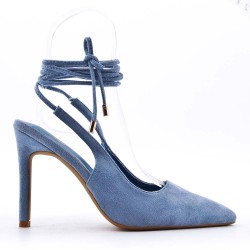 Faux suede heeled sandal