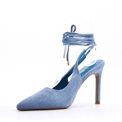 Faux suede heeled sandal
