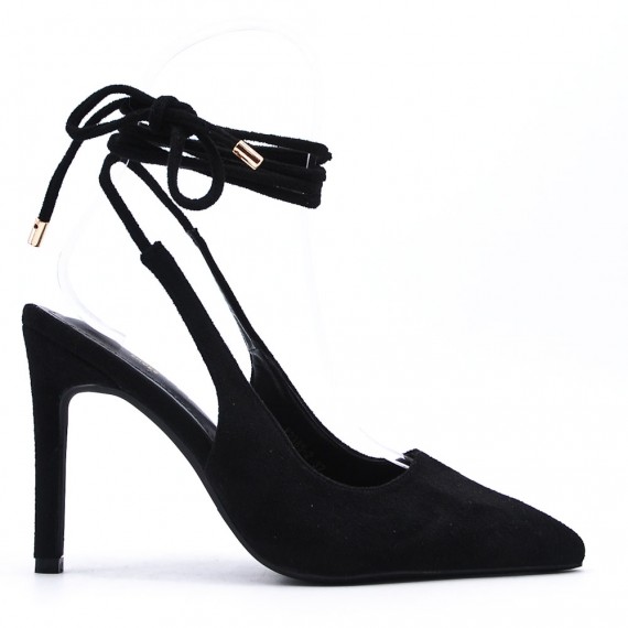 Faux suede heeled sandal