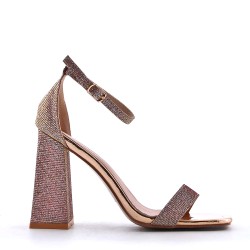 Faux leather heeled sandal