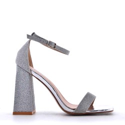 Faux leather heeled sandal