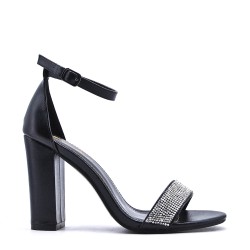 Mix-materials heeled sandal 