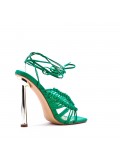 Mix-materials heeled sandal 