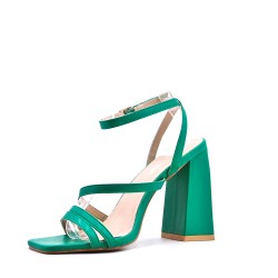Mix-materials heeled sandal 