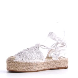 Wedge espadrilles in material mix for women