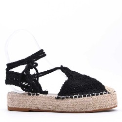 Wedge espadrilles in material mix for women