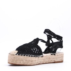 Wedge espadrilles in material mix for women