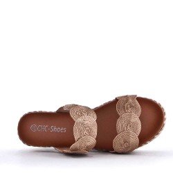 Wedge espadrilles in material mix for women