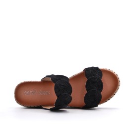 Wedge espadrilles in material mix for women