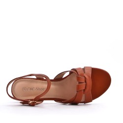 Flat sandals in faux leather for women