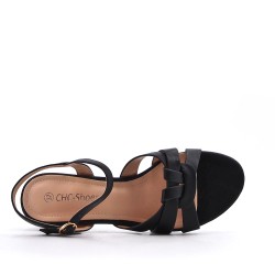 Flat sandals in faux leather for women