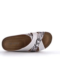 Faux leather slipper