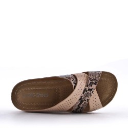 Faux leather slipper