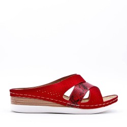 Faux leather slipper