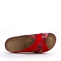 Faux leather slipper