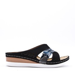 Faux leather slipper