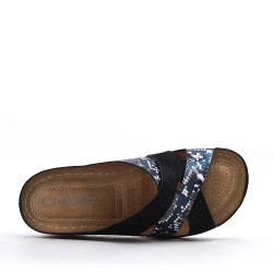 Faux leather slipper