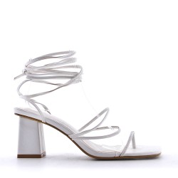 Faux leather heeled sandal