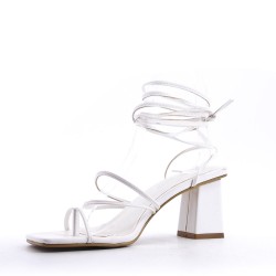 Faux leather heeled sandal