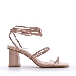 Faux leather heeled sandal