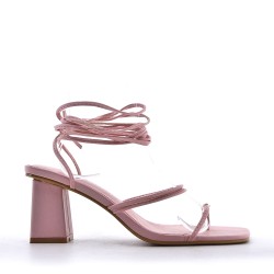 Faux leather heeled sandal