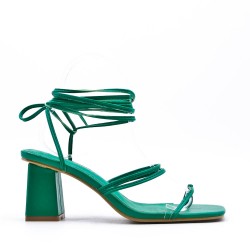 Faux leather heeled sandal