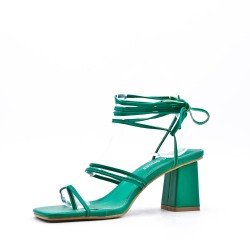 Faux leather heeled sandal