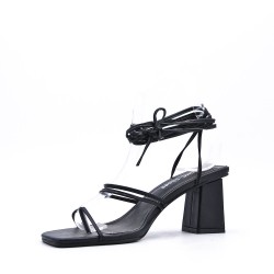 Faux leather heeled sandal