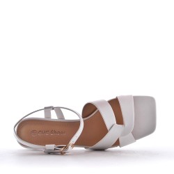 Faux leather heeled sandal
