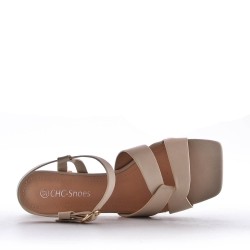 Faux leather heeled sandal