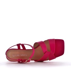 Faux leather heeled sandal