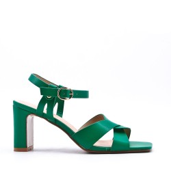 Faux leather heeled sandal